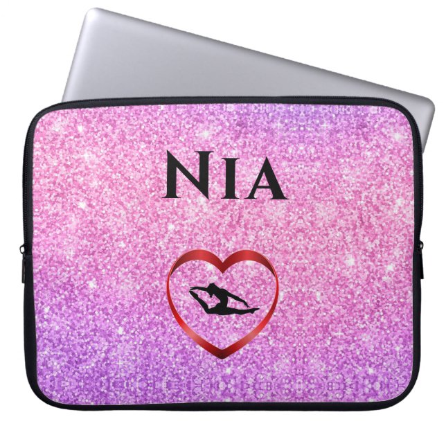 Gymnastics Laptop Sleeve - Personalized w/ Name (Front)