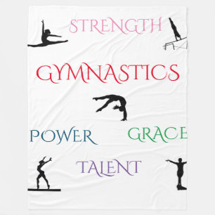 GYMNASTICS LARGE FLEECE BLANKET.