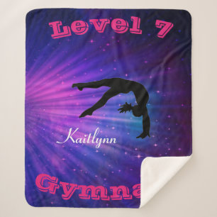 Gymnastics Level 7 Starburst - Custom Name/Level # Sherpa Blanket