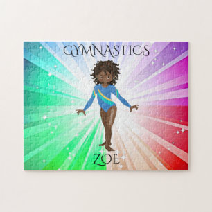 " GYMNASTICS" lights puzzle with gymnast.