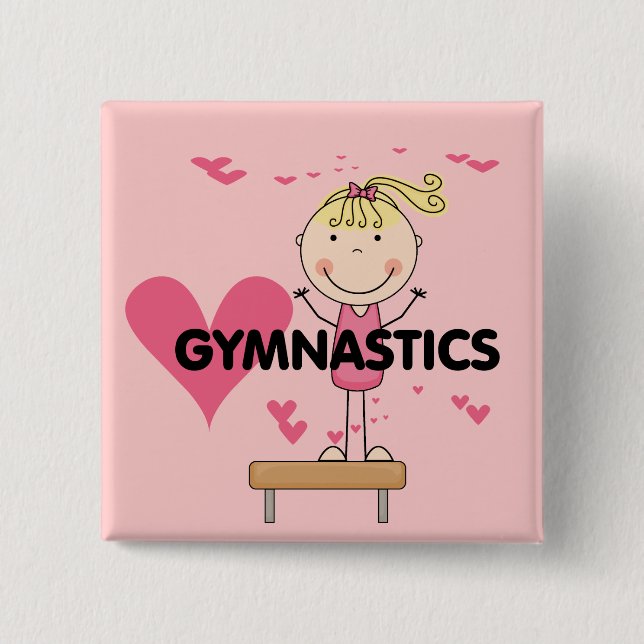 GYMNASTICS - Love Gymnastics Tshirts and Gifts 2 Inch Square Button (Front)