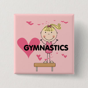 GYMNASTICS - Love Gymnastics Tshirts and Gifts 2 Inch Square Button