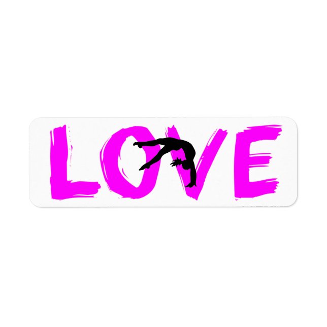 Gymnastics "love" return address labels. (Front)