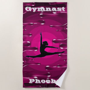 Gymnastics Magenta Wet Paint   Beach Towel
