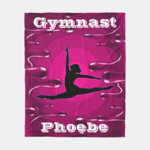 Gymnastics Magenta Wet Paint Fleece Blanket
