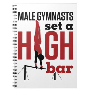 Gymnastics Men Boys Male Gymnasts Set a High Bar Notebook