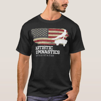 Gymnastics Mens Gymnast American Flag Artistic Gym T-Shirt