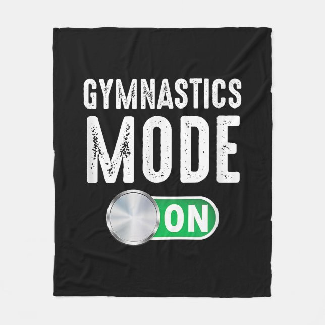 Gymnastics Mode On Cool Gymnast Athlete Coach Fleece Blanket (Front)