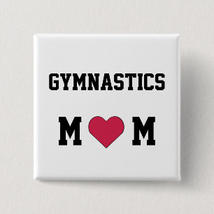 Gymnastics Mom 2 Inch Square Button