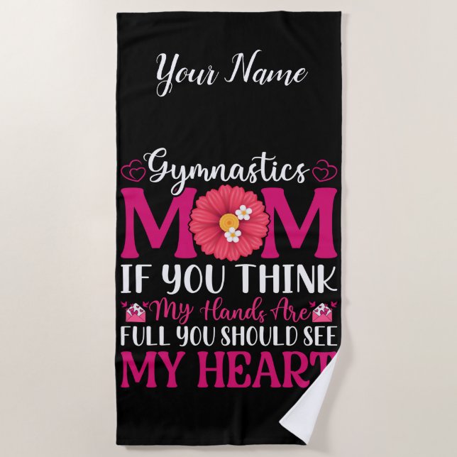 Gymnastics Mom Beach Towel (Front)