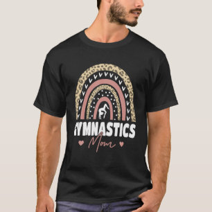 Gymnastics Mom Leopard Rainbow Gymnast Lover Mothe T-Shirt