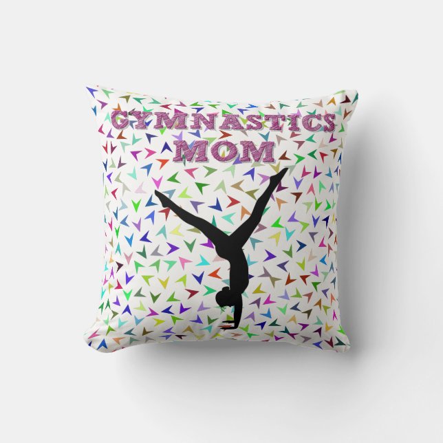 Gymnastics MOM throw pillow. Throw Pillow (Front)