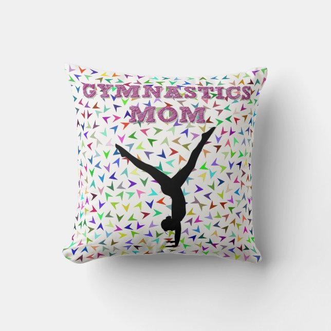 Gymnastics MOM throw pillow. Throw Pillow (Front)