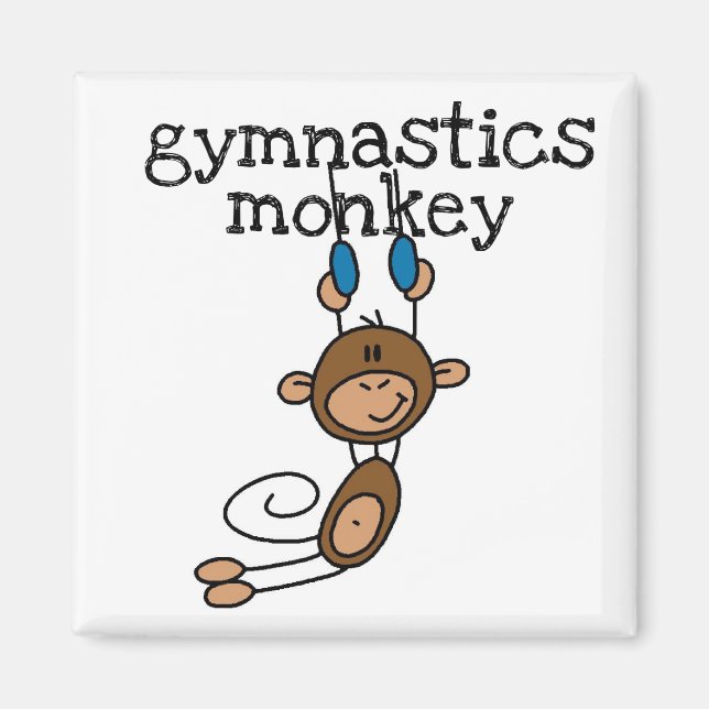 Gymnastics Monkey Magnet (Front)