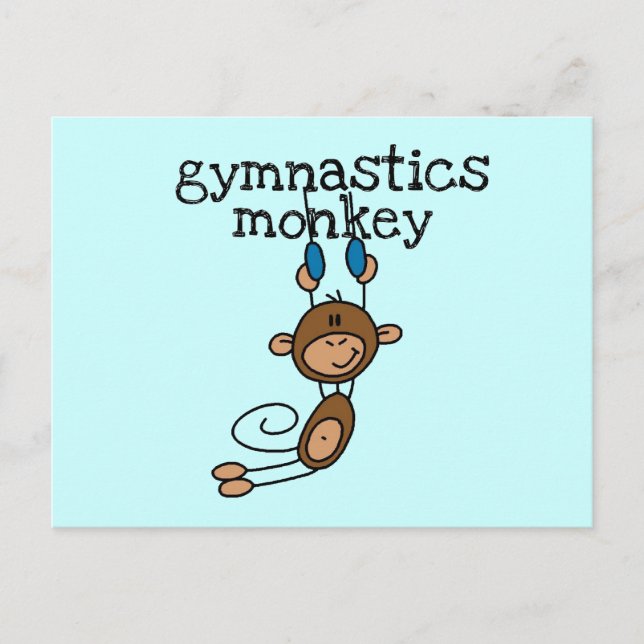 Gymnastics Monkey Postcard (Front)