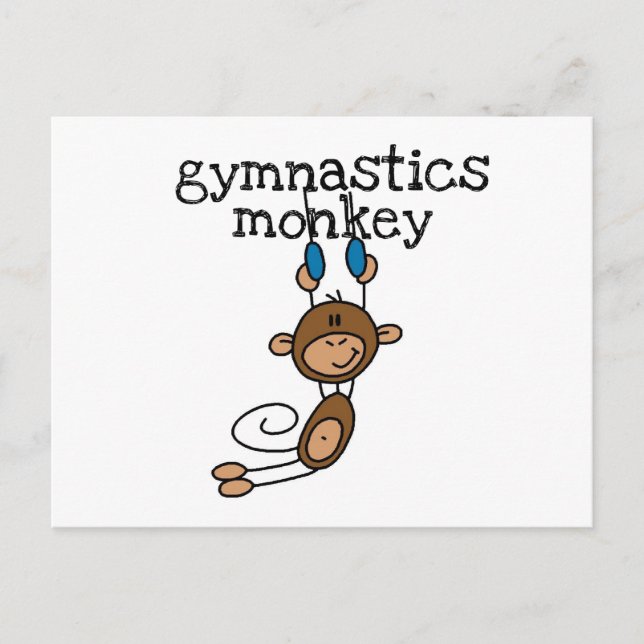 Gymnastics Monkey Postcard (Front)