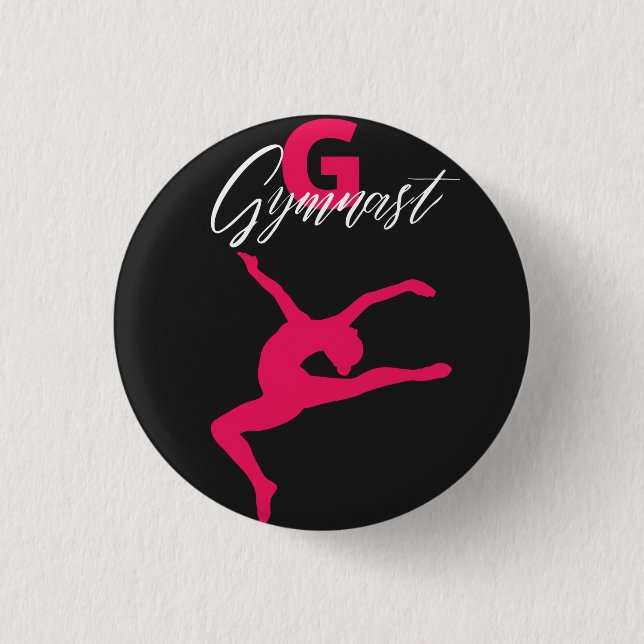 Gymnastics Monogram G is for Gymnast   1 Inch Round Button (Front)