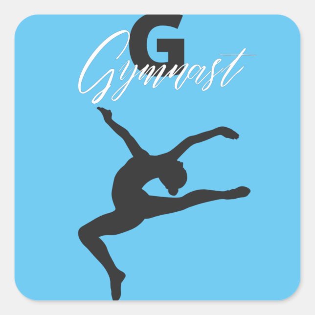 Gymnastics Monogram G is for Gymnast    Square Sticker (Front)