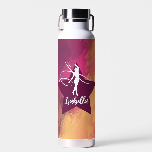 Gymnastics Monogram Name Water Bottle (Front)