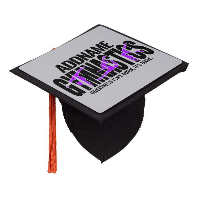 Gymnastics NAME Acrobatic Team Handspring Gymnast  Graduation Cap Topper (Angled)