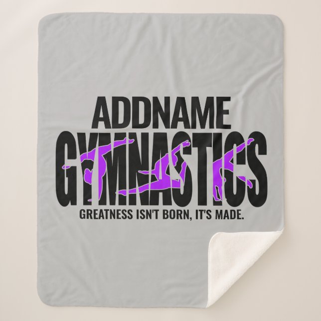 Gymnastics NAME Acrobatic Team Handspring Gymnast  Sherpa Blanket (Front)