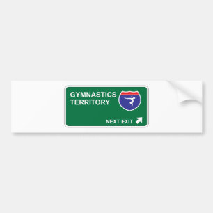 Gymnastics Next Exit Bumper Sticker