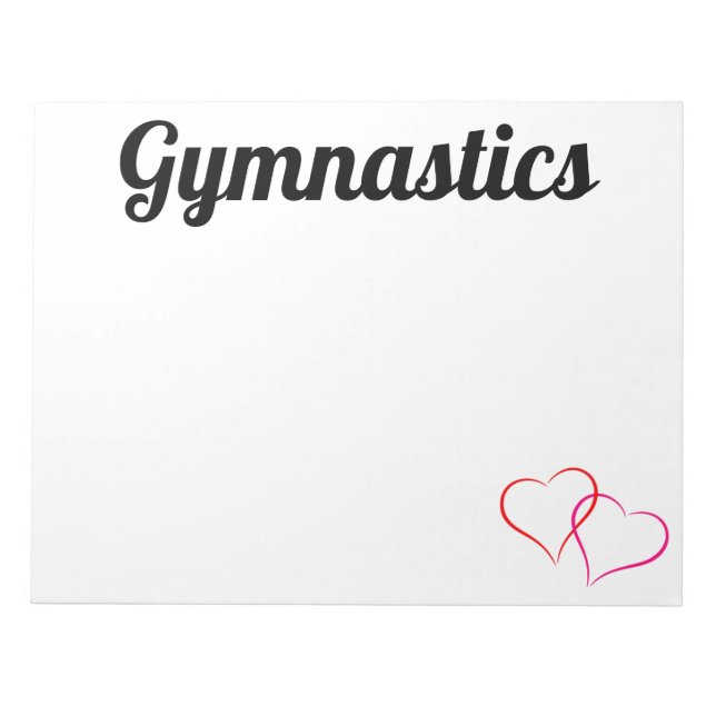 Gymnastics Notepad with Hearts (Front)