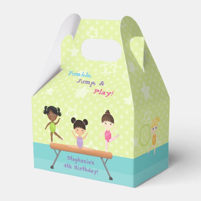 Gymnastics Party Favor Box (Front Side)