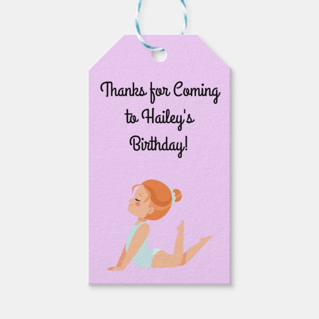 Gymnastics Party Favour Tag (Front)