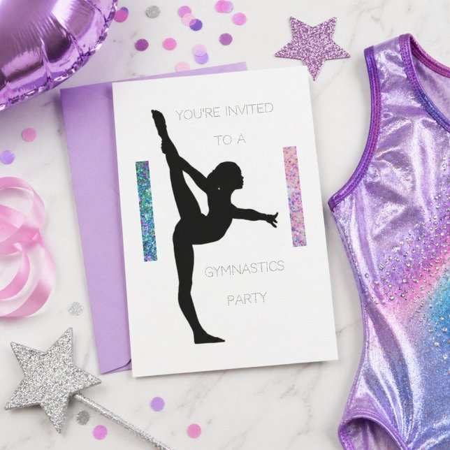 Gymnastics Party Invitation (Gymnastics party Invite)