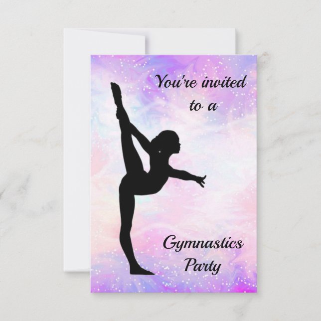 Gymnastics Party Invitation (Front)