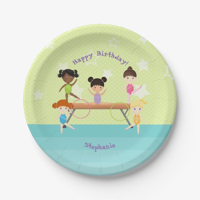 Gymnastics Party Paper Plate (Front)