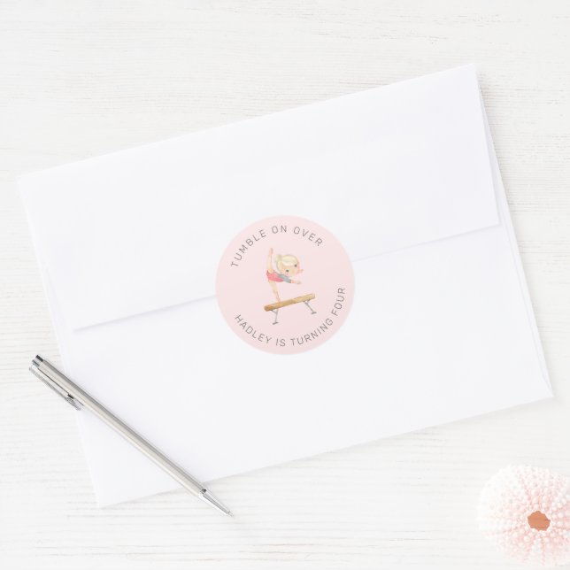 Gymnastics Party Sticker | Gymnastics Sticker (Envelope)