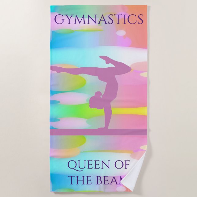 GYMNASTICS PASTEL CAMOUFLAGE BEACH TOWEL! BEACH TOWEL (Front)