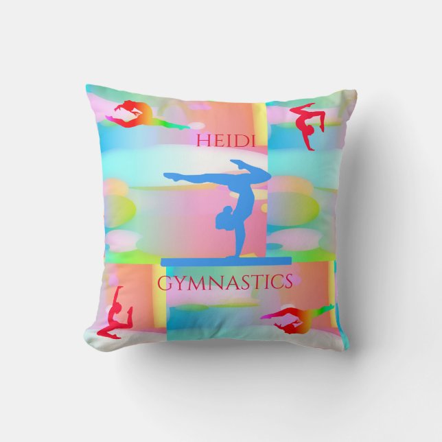 GYMNASTICS pastel camouflage throw pillow. Throw Pillow (Front)
