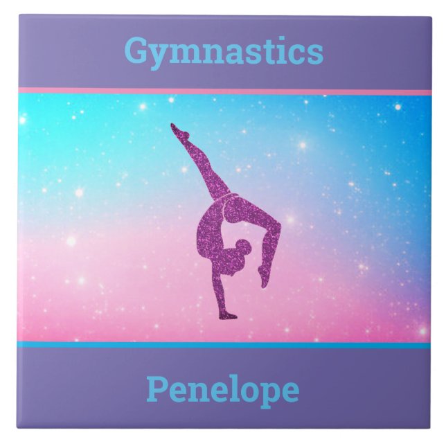Gymnastics Pastel Ceramic Tile (Front)
