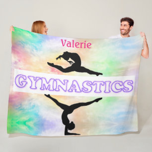 Gymnastics Pastel Girls Fleece Blanket