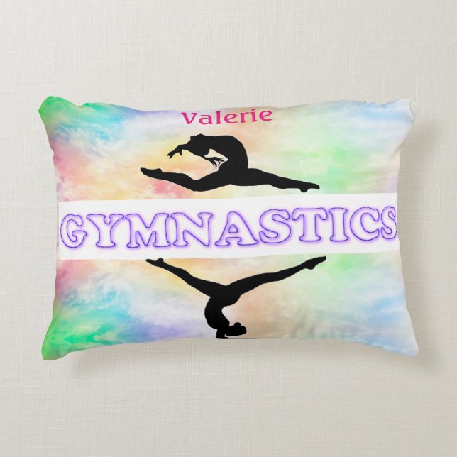 Gymnastics Pastel Girls Fleece Blanket Accent Pillow (Front)