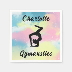 Gymnastics Pastel Pink Blue Yellow Personalized Napkin