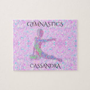 GYMNASTICS pastel puzzle with personalized name