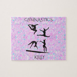 GYMNASTICS pastel puzzle with personalized name
