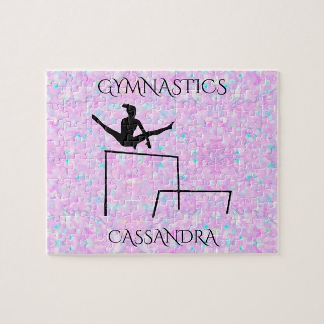 GYMNASTICS pastel puzzle with personalized name (Horizontal)