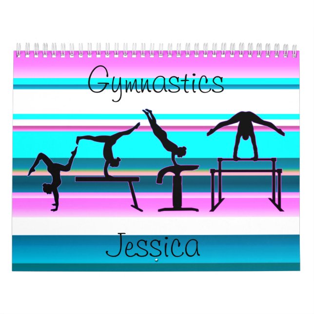 Gymnastics Pastel Stripes Calendar (Cover)