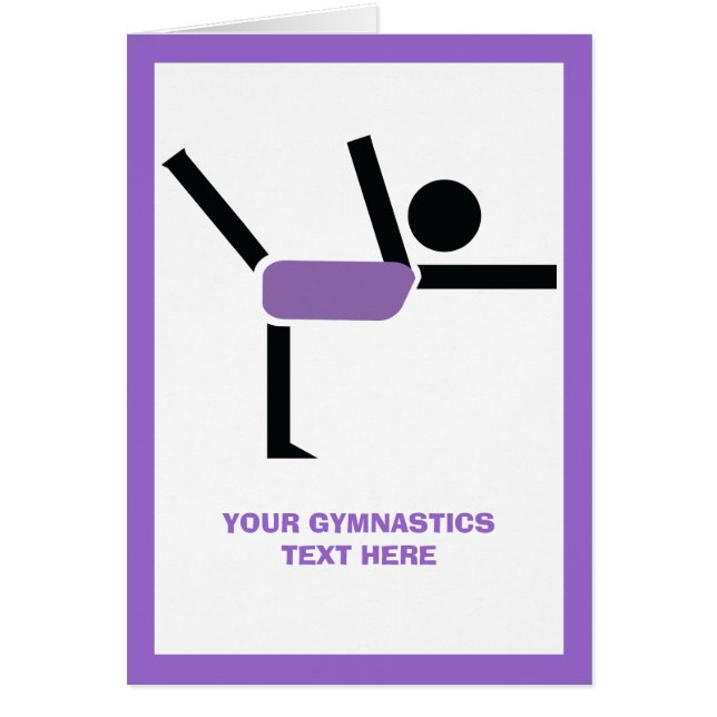 Gymnastics performer vertical greeting card (Front)