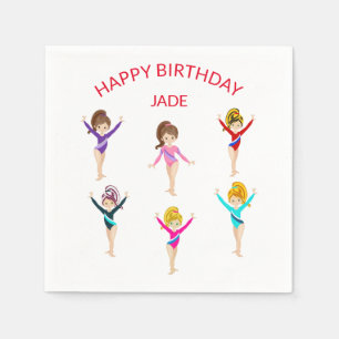 Gymnastics personalized BIRTHDAY Napkin