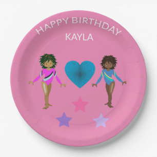 Gymnastics personalized BIRTHDAY PAPER PLATES