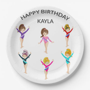 Gymnastics personalized BIRTHDAY PAPER PLATES