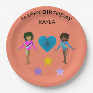 Gymnastics personalized BIRTHDAY PAPER PLATES