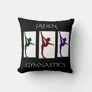 Gymnastics personalized name throw pillow. pillow