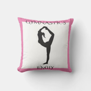 Gymnastics pillow with personalized name.